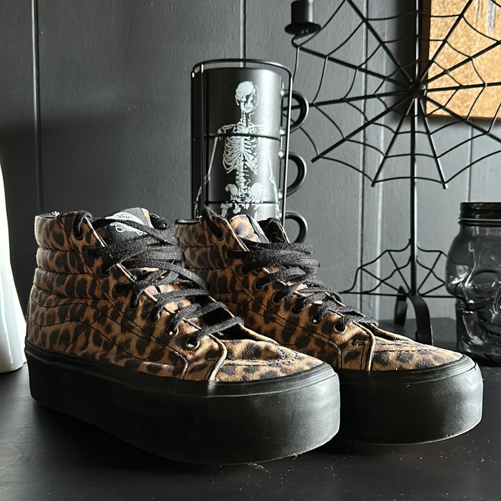 Cheetah print platform vans